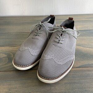 Bill Blass Soft Flyknit Gray Woven Cloth Oxfords, w/Memory Foam Mens 10.5 (L7)